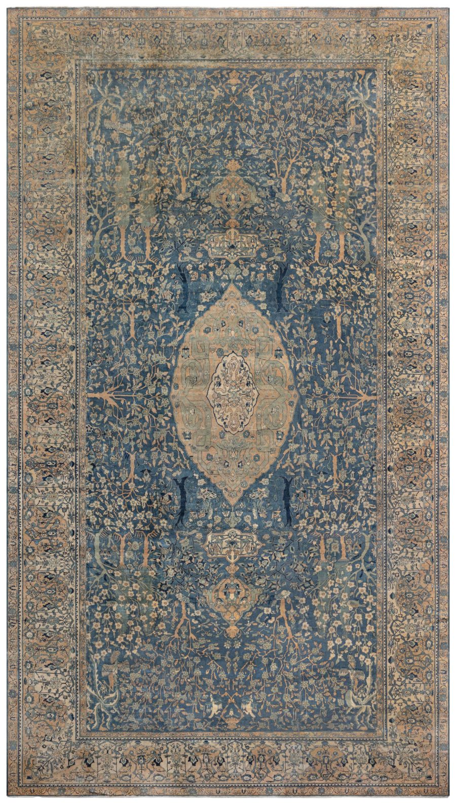Fine Antique Indian Handmade Wool Rug BB4476