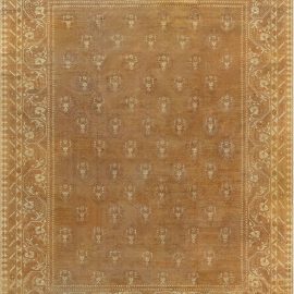 Antique Amritsar Indian Allover Warm Tan Hand-Knotted Wool Carpet – Circa 1900 BB2952