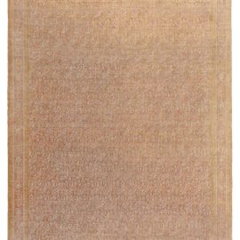 Amritsar Indian Antique Allover Warm Tan Hand-Knotted Wool Carpet – Circa 1900 BB4235