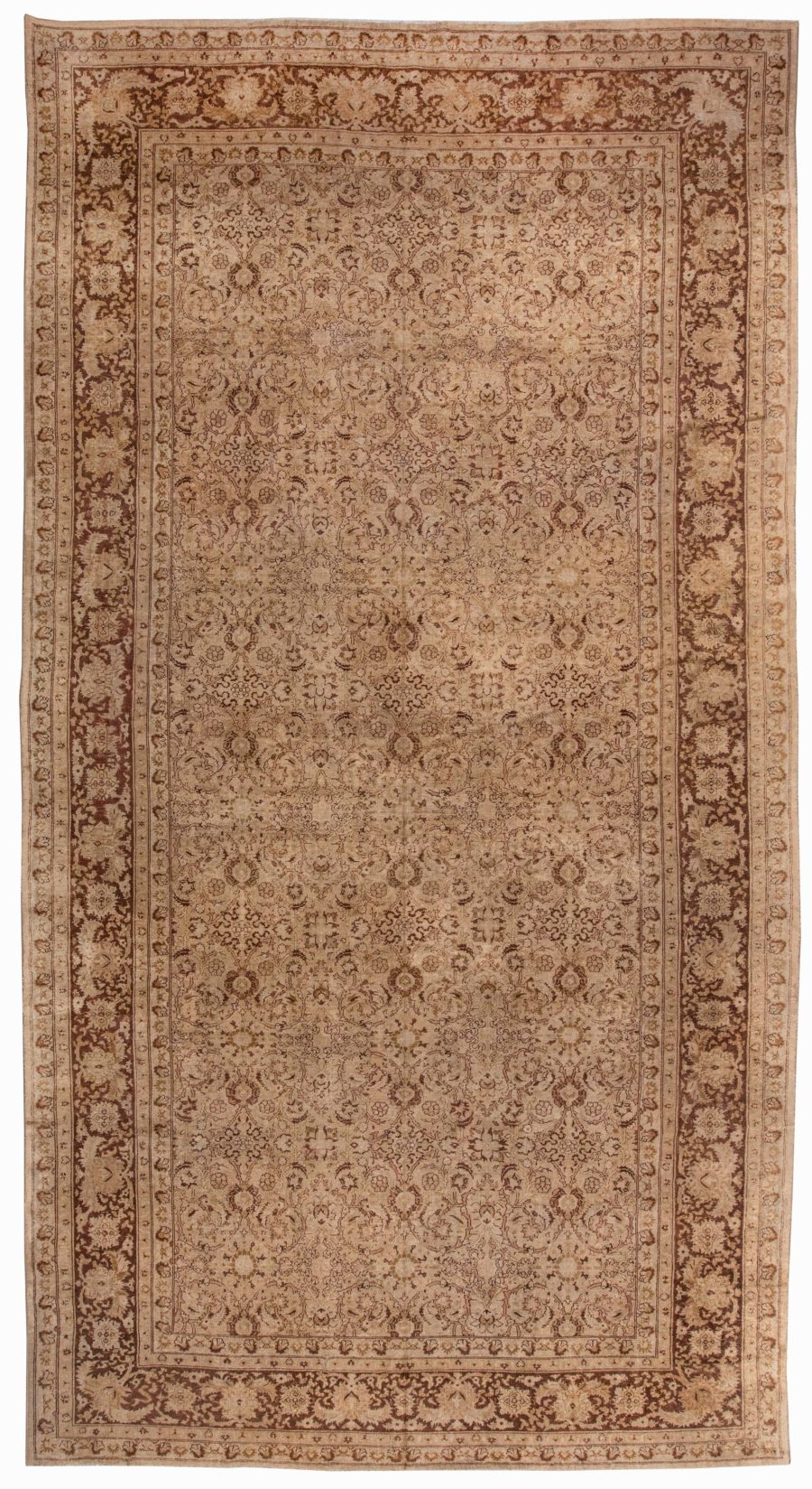 Authentic Early 20th Century Indian Amritsar Brown Rug BB4312