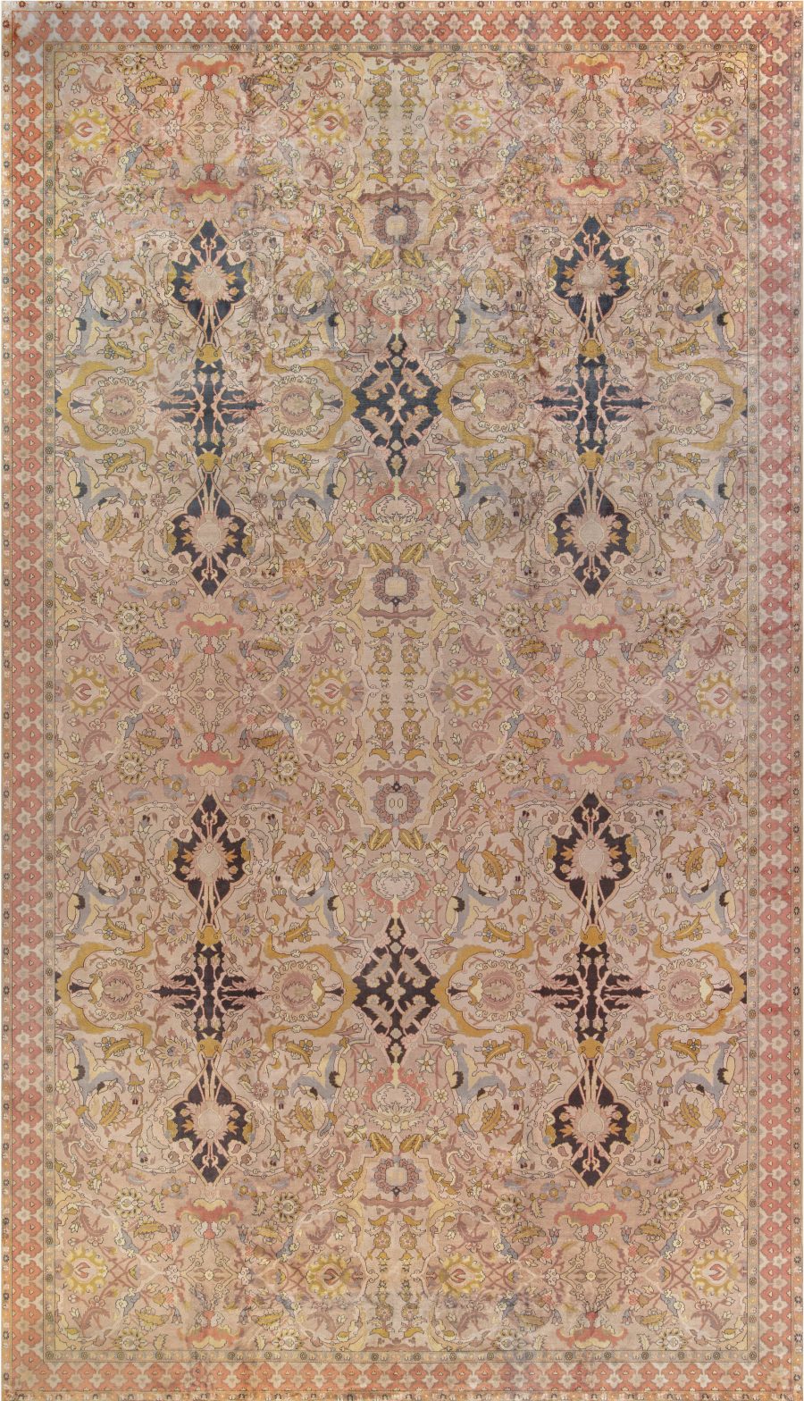 Antique Abstract Indian Handmade Wool Rug (Size Adjusted) BB0707