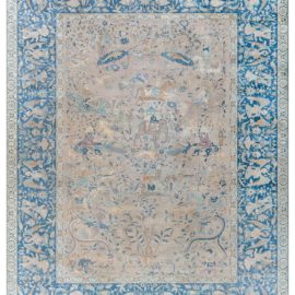 Antique Indian Allover Pale Sand Hand-Knotted Wool Rug – Circa 1900 BB1745