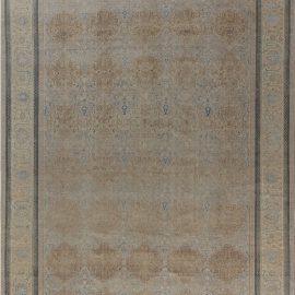 Antique Amritsar Indian Allover Floral Sand Hand-Knotted Wool Rug – Circa 1950 BB7121