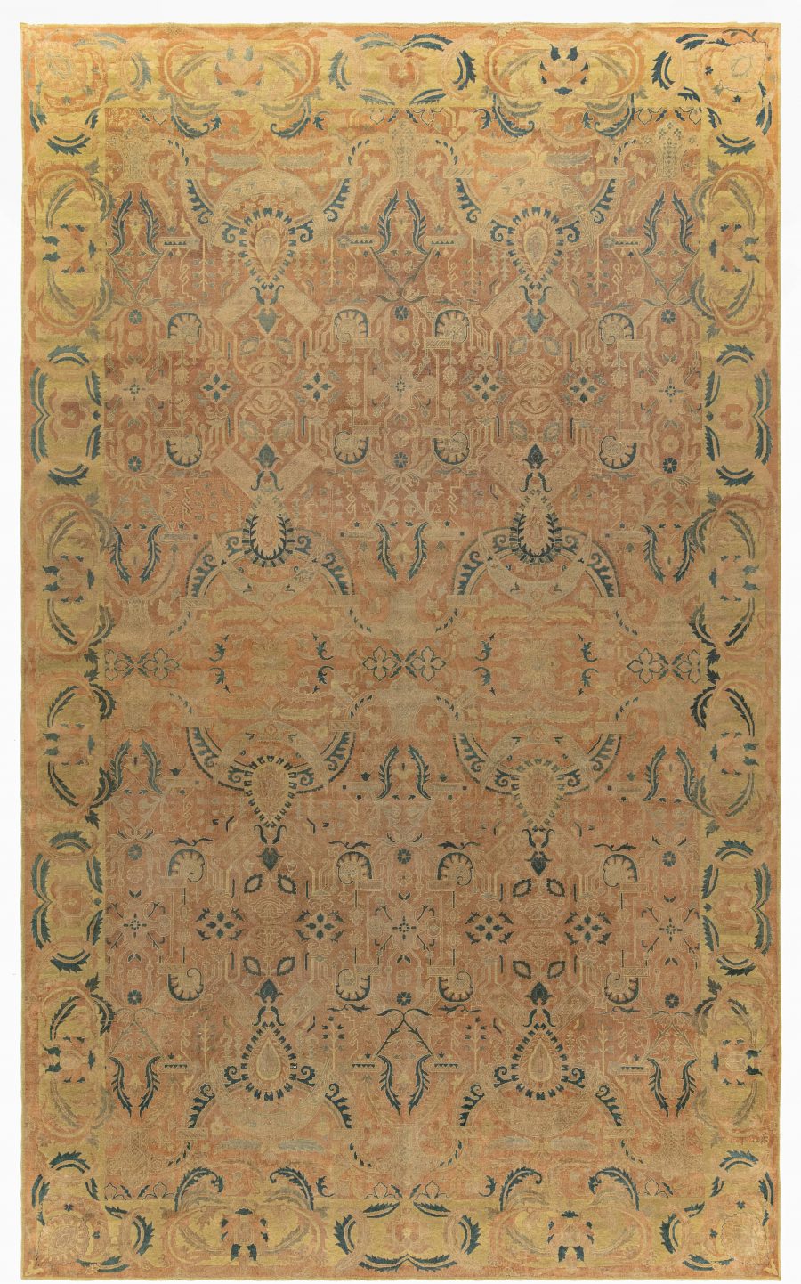 Fine Antique Indian Bold, Orange Handmade Wool Rug BB3704