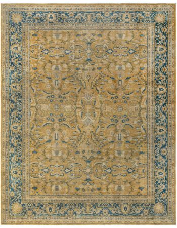 Antique Tabriz Persian Floral Allover Navy Blue Hand-Knotted Wool Carpet – Circa 1900 BB8776 Antique Tabriz Persian Floral Allover Navy Blue Hand-Knotted Wool Carpet – Circa 1900 BB8776