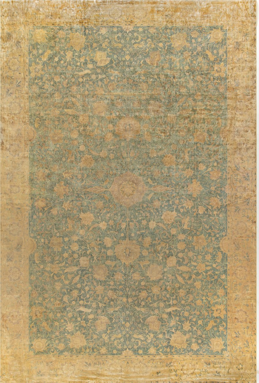 Antique Indian Abstract Handmade Wool Rug BB4086