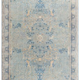 Antique Indian Allover Ivory Hand-Knotted Wool Rug – Circa 1900 BB4338