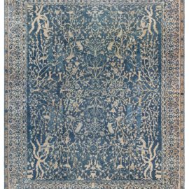 Antique Indian Allover Floral Rug In Ivory, Hand-Knotted Wool – Circa 1900 BB4444