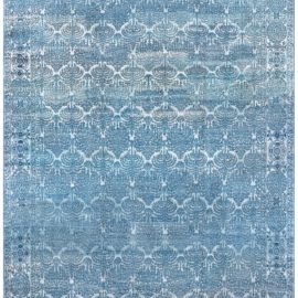 Oversized Antique Indian Allover Floral Slate Gray Hand-Knotted Wool Rug – Circa 1900 BB1791