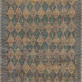 Antique Indian Floral Allover Warm Tan Hand-Knotted Wool Rug – Circa 1900 BB2023