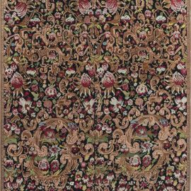 Antique Karabakh Caucasian Allover Warm Tan Hand-Knotted Wool Rug Paisley Design BB7074
