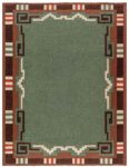 Mid-20th Century <mark class='searchwp-highlight'>Swedish</mark> Hand Knotted Wool Rug in Green, Beige, Orange, Brown BB4789
