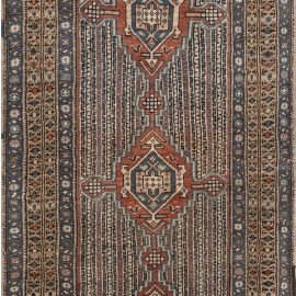 Antique Northwest Persian Blue, Red, Beige Hand Knotted Wool Rug BB4228