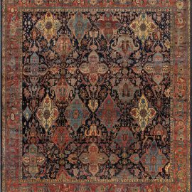 Antique Persian Allover Geometric Warm Tan Hand-Knotted Wool Carpet – Circa 1880 (Size Adjusted) BB0688