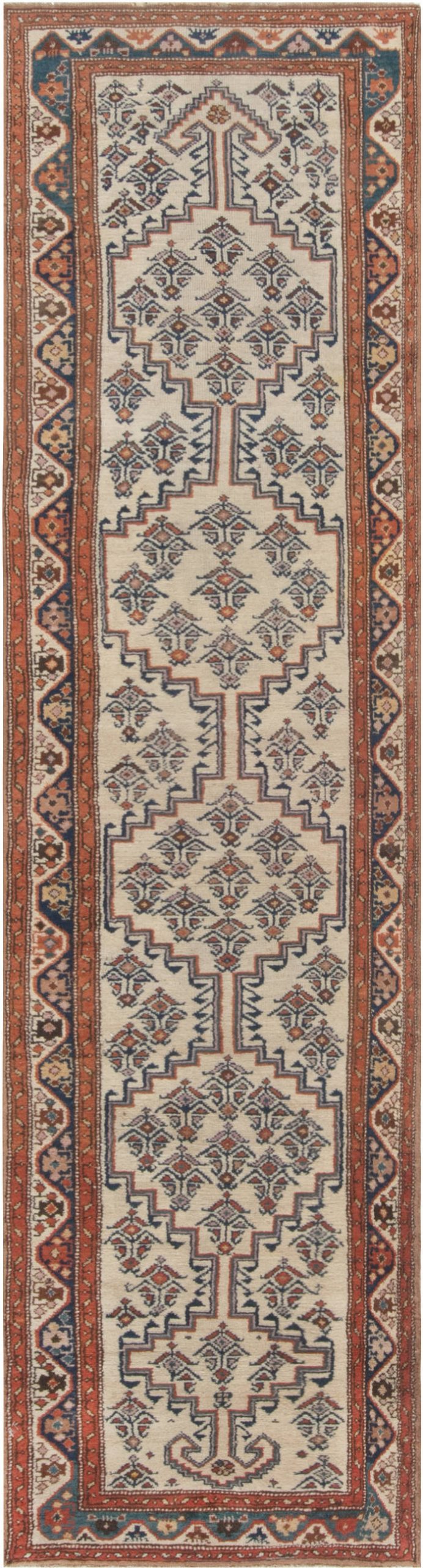 Antique Hamadan Handmade Wool Runner BB4599