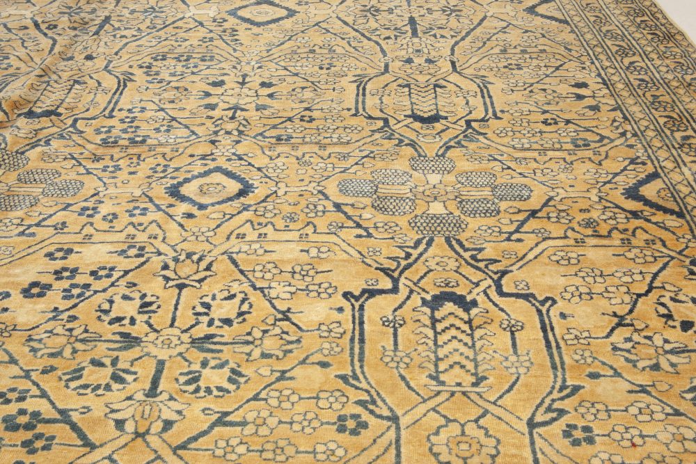 Fine Antique Kirman Botanic Handmade Wool Rug (Size Adjusted) BB5643