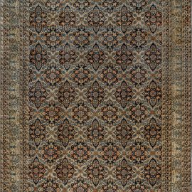 Antique Persian Kirman Botanic Handmade Wool Rug BB7382