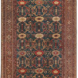 Antique Sultanabad Persian Floral Allover Warm Tan Hand-Knotted Wool Rug – Circa 1880 BB4331