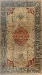 Authentic Persian Tabriz Beige, Blue, Red Handwoven Wool Carpet BB0642