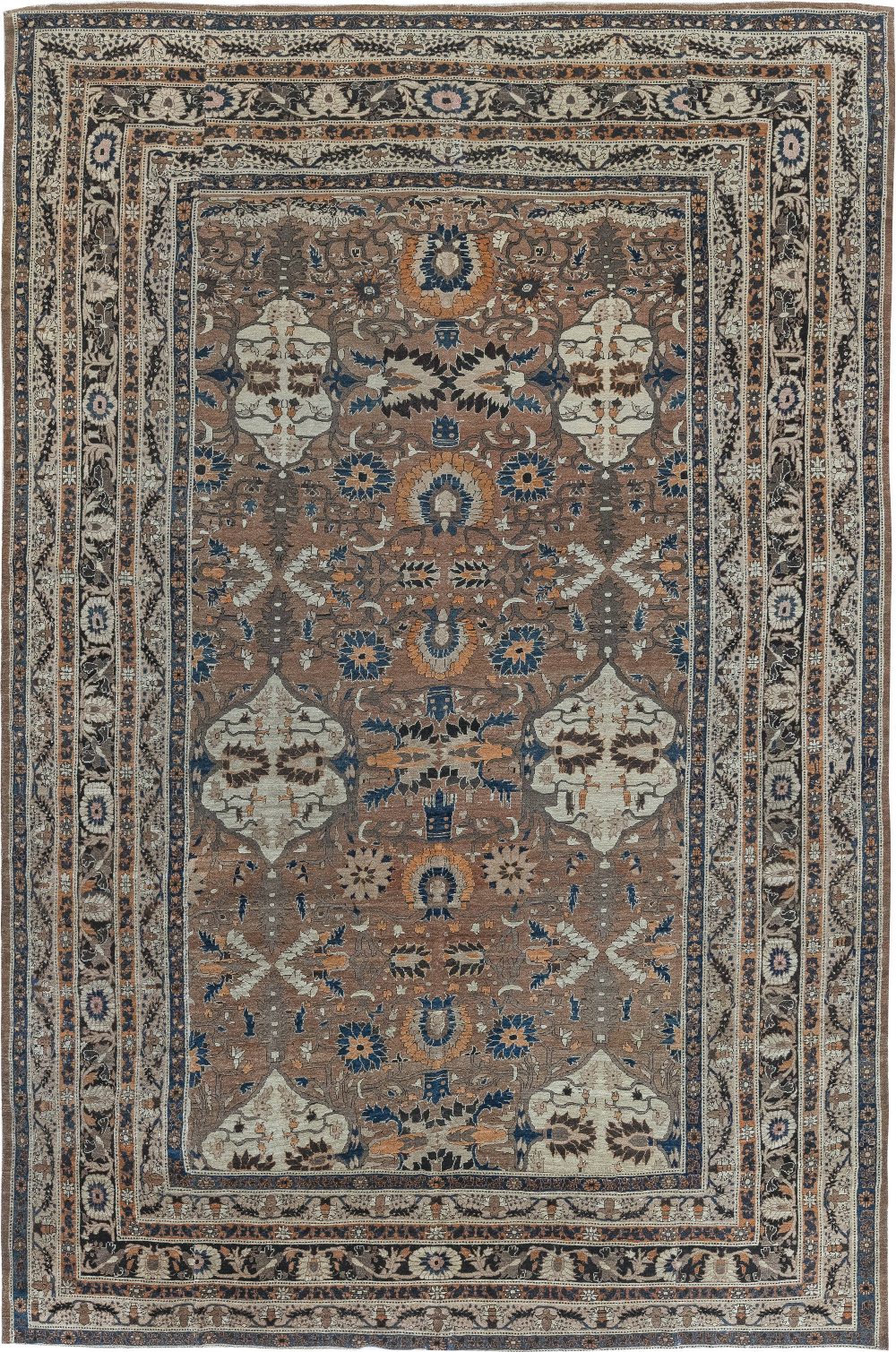 Antique Persian Tabriz Handmade Wool Carpet (Size Adjusted) BB7391