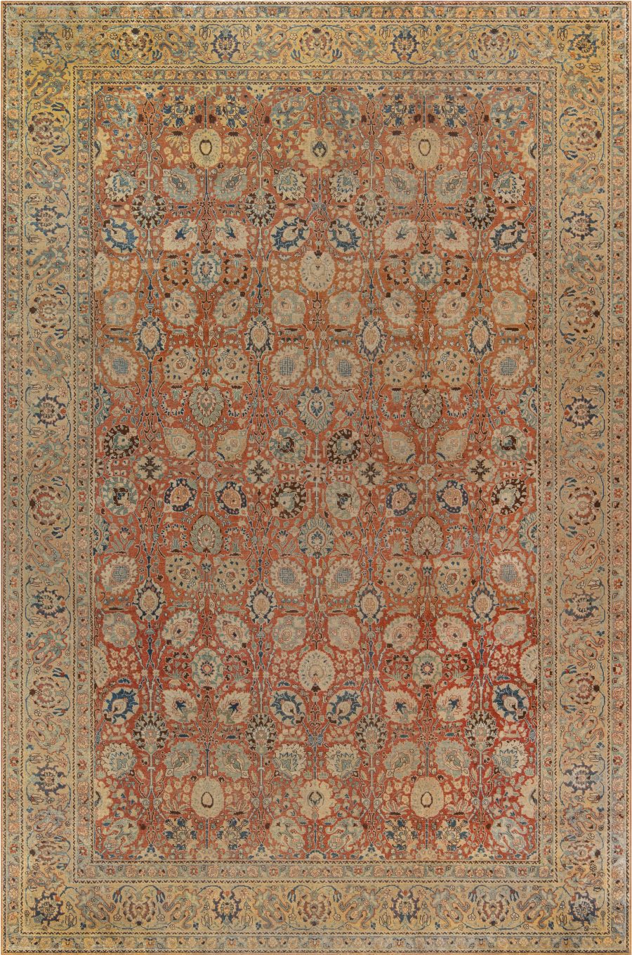 One-of-a-kind Antique Persian Tabriz Botanic Rug BB1544