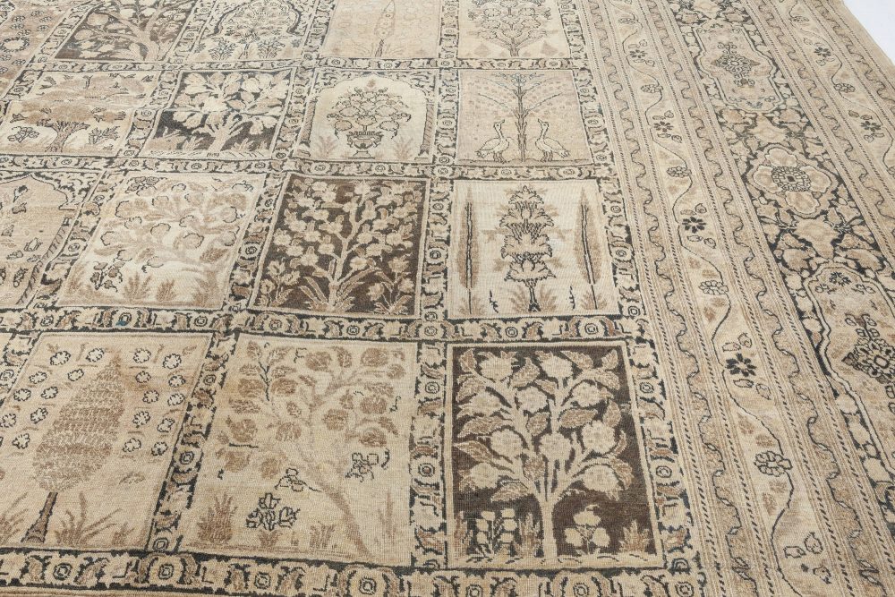 Authentic Persian Tabriz Botanic Handmade Wool Carpet (Size Adjusted) BB2716