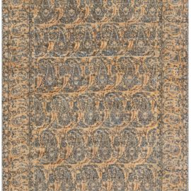 Antique Tabriz Persian Allover Floral Soft Beige Hand-Knotted Wool Carpet – Circa 1880 BB4172