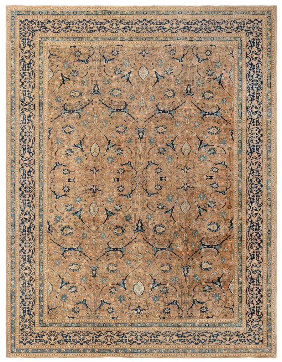 Antique Persian Tabriz Camel Handmade Wool Rug BB4671