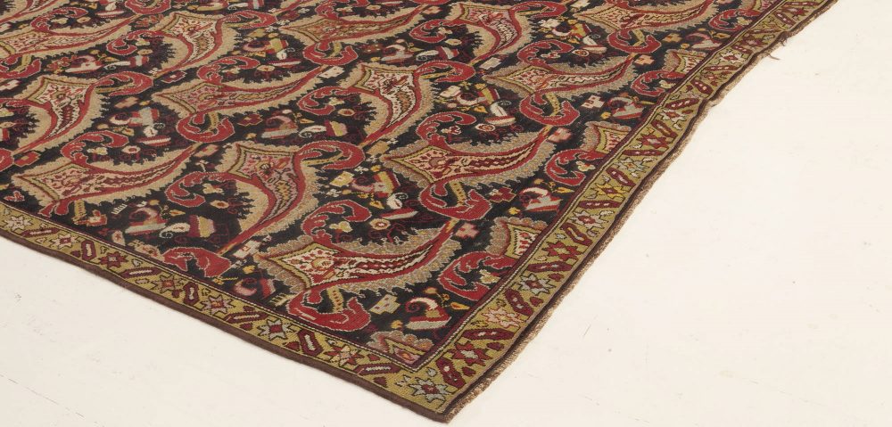 Early 20th Century Caucasian Karabagh Rug in Black, Red and Yellow BB2552