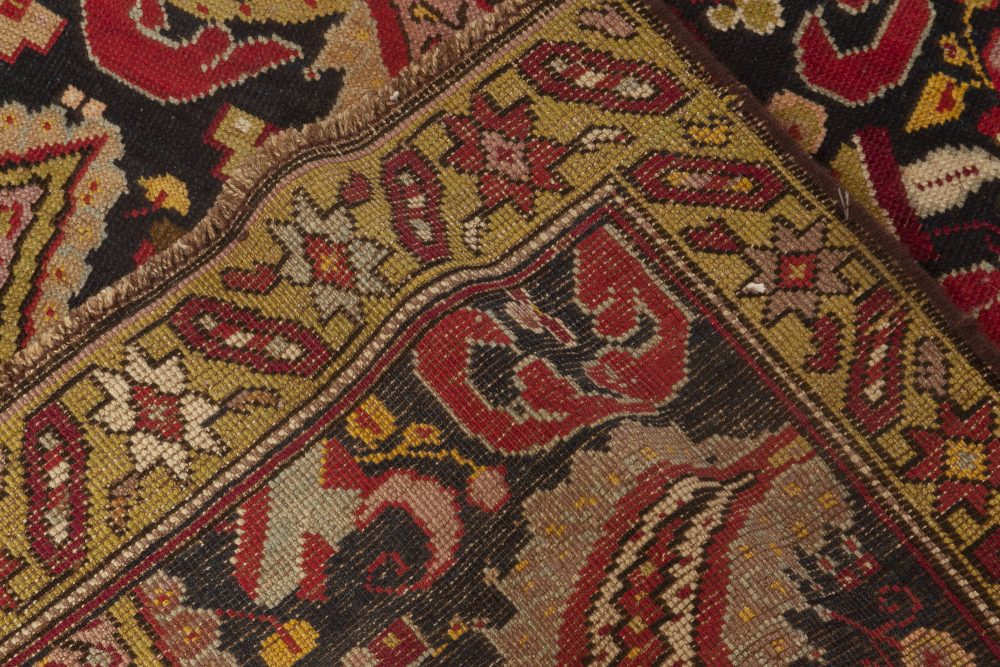 Early 20th Century Caucasian Karabagh Rug in Black, Red and Yellow BB2552