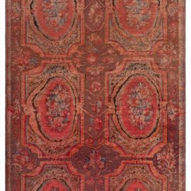 Antique Karabakh Caucasian Allover Floral Warm Tan Hand-Knotted Wool Rug – Circa 1900 Paisley Design BB5658