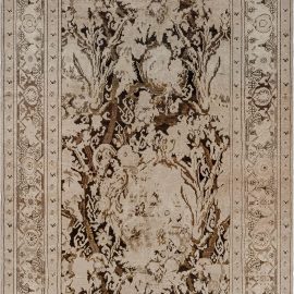 Antique Karabakh Caucasian Allover Light Beige With Brown Hand-Knotted Wool Carpet – Circa 1880 Paisley Design BB7385