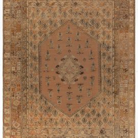 19th Century Turkish Ghiordes Beige Handwoven Wool Rug BB0921