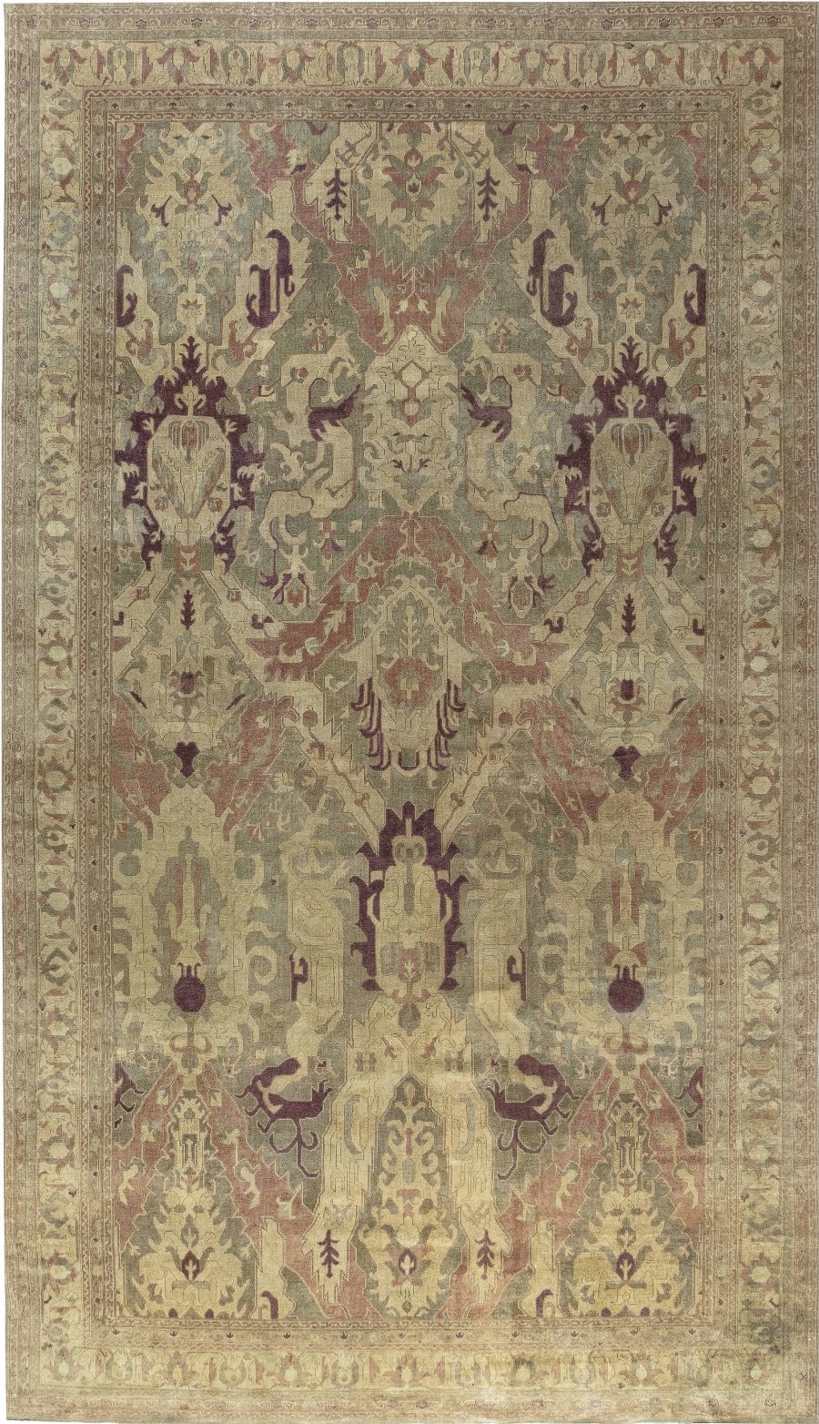 Antique Indian Handwoven Wool Carpet BB7118