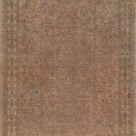 Antique Turkish Floral Allover Soft Beige Hand-Knotted Wool Rug – Circa 1900 BB0431