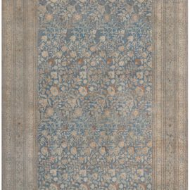 Khorassan Persian Antique Allover Floral Pale Sand Hand-Knotted Wool Rug – Circa 1920 BB6085