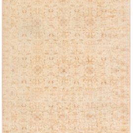 Antique Turkish Floral Allover Soft Beige Hand-Knotted Wool Carpet – Circa 1880 BB8496