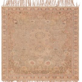 Turkish Antique Allover Warm Tan Hand-Knotted Wool Rug – Circa 1880 BB8958
