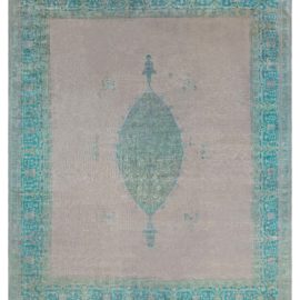 Antique Turkish Medallion Gray Hand-Knotted Wool Rug – Circa 1900 BB7122