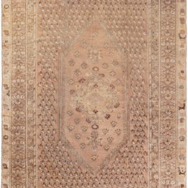 Turkish Antique Medallion Warm Tan Hand-Knotted Wool Carpet – Circa 1880 BB8777