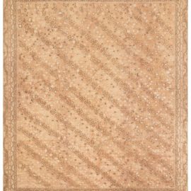 Antique Oushak Turkish Allover Floral Warm Tan Hand-Knotted Wool Rug – Circa 1900 BB8459