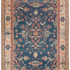 Oushak Turkish Antique Floral Medallion Warm Tan Hand-Knotted Wool Rug – Circa 1900 BB8432