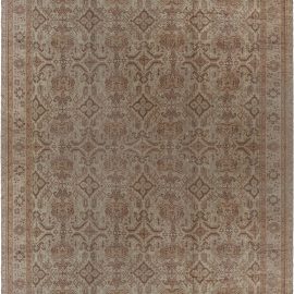 Oversized Antique Oushak Turkish Allover Geometric Classic Taupe Hand-Knotted Wool Carpet – Circa 1900 BB7501