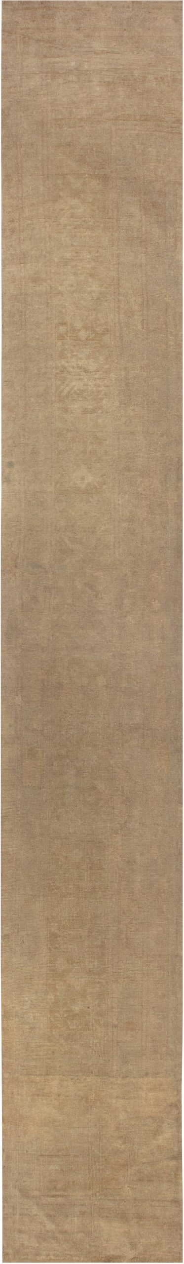 Vintage Turkish Oushak Brown Runner (Size Adjusted) BB5619