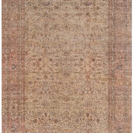 Antique Turkish Floral Allover Sand Hand-Knotted Wool Rug – Circa 1900 BB8538