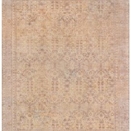 Turkish Antique Floral Allover Light Beige Hand-Knotted Wool Rug – Circa 1900 BB8735