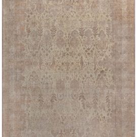 Antique Turkish Allover Floral In Soft Beige, Hand-Knotted Wool Rug – Circa 1920 BB7329
