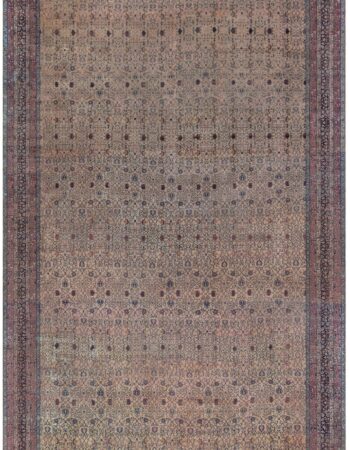 Antique Tabriz Persian Floral Allover Navy Blue Hand-Knotted Wool Carpet – Circa 1900 BB8776 Antique Tabriz Persian Floral Allover Navy Blue Hand-Knotted Wool Carpet – Circa 1900 BB8776