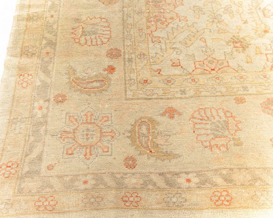 Antique Turkish Oushak Floral Handmade Wool Rug BB2384