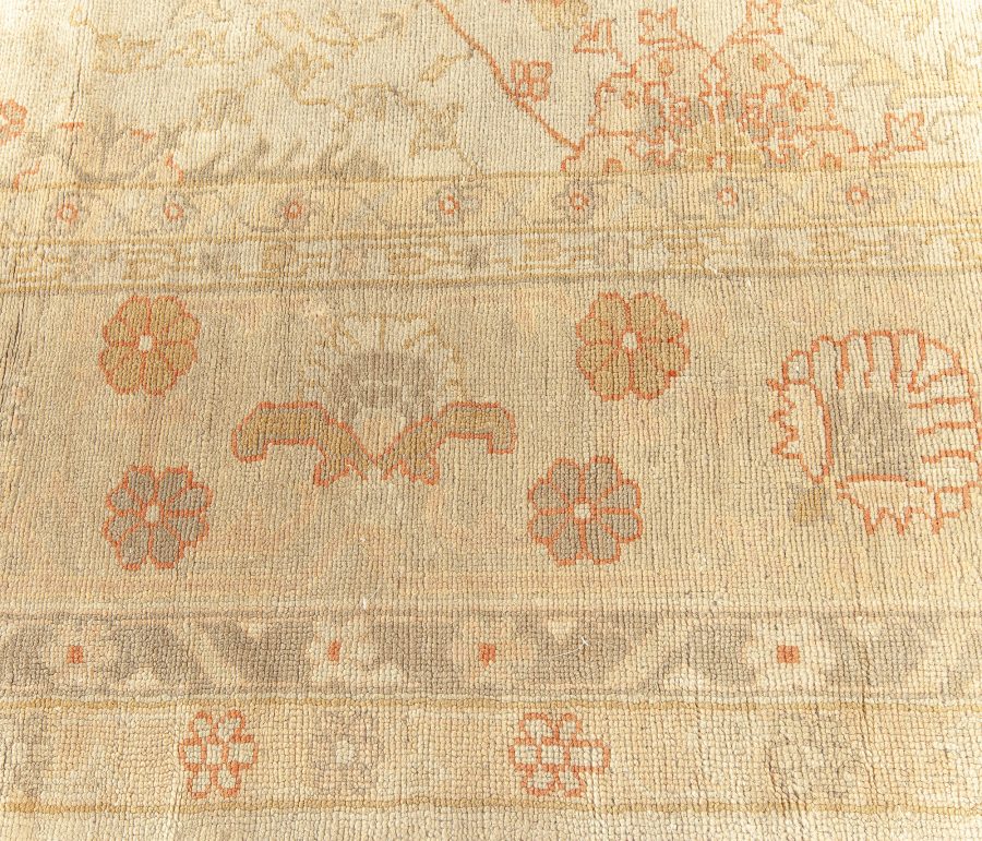 Antique Turkish Oushak Floral Handmade Wool Rug BB2384